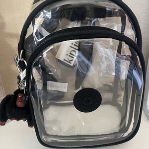 Kipling Clear and Black Backpack